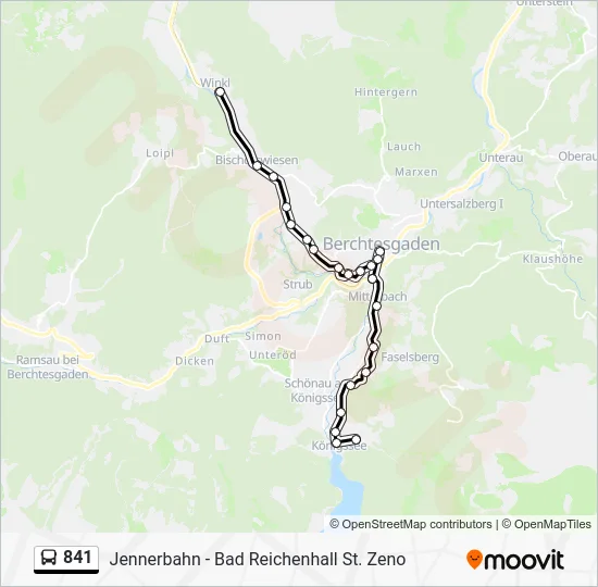Автобус 841: карта маршрута