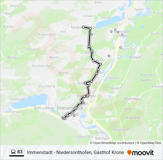 83 Bus Line Map