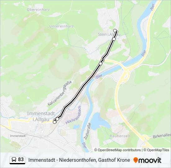 83 Bus Line Map