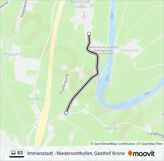 83 Bus Line Map