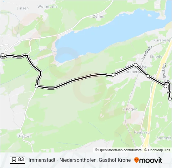 83 Bus Line Map