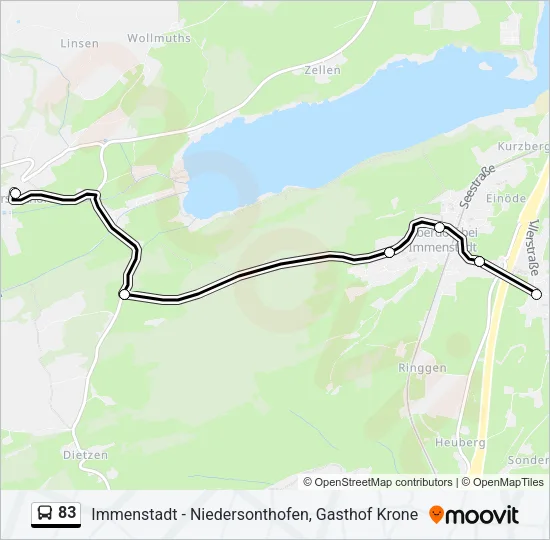 83 Bus Line Map