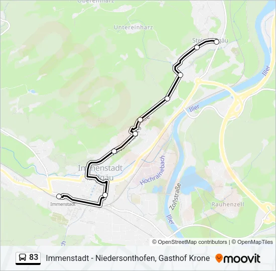 83 Bus Line Map