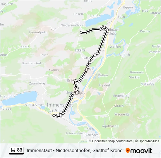 83 Bus Line Map