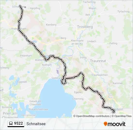 Автобус 9522: карта маршрута