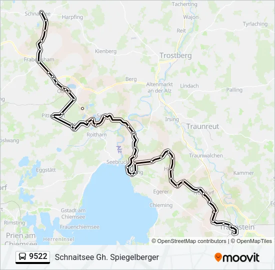 Автобус 9522: карта маршрута