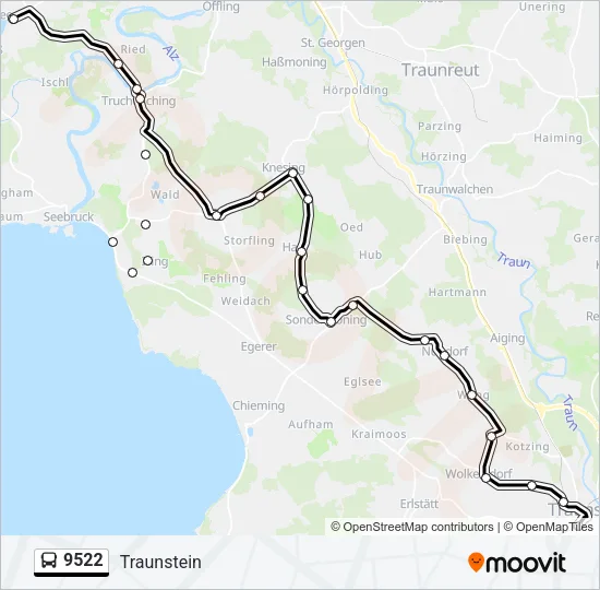 Автобус 9522: карта маршрута