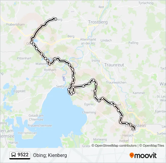 Автобус 9522: карта маршрута