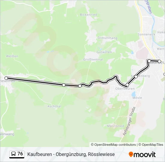 76 Bus Line Map