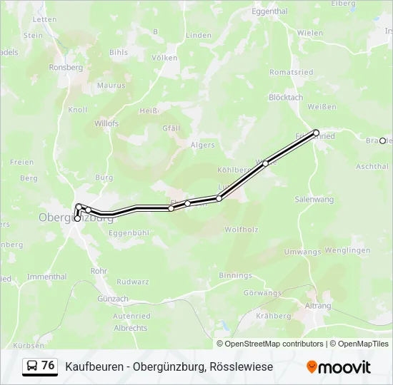76 Bus Line Map
