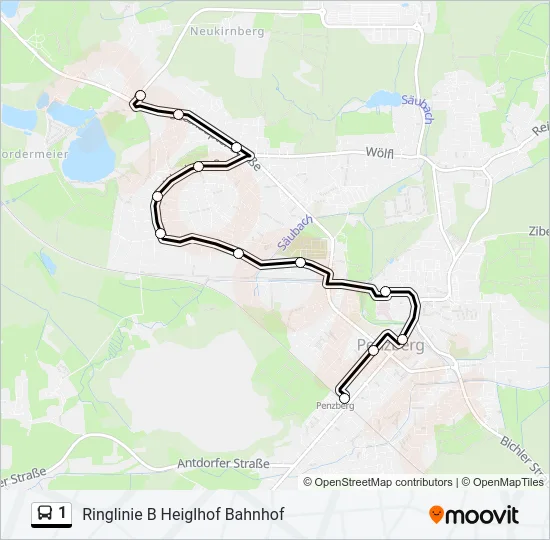 1 Bus Line Map