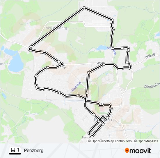 Автобус 1: карта маршрута