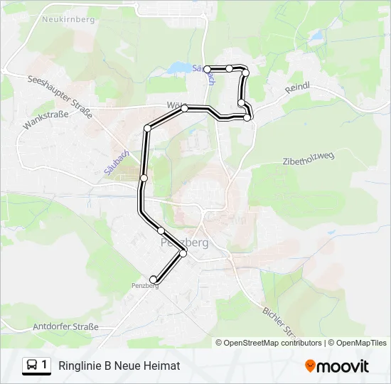 1 Bus Line Map