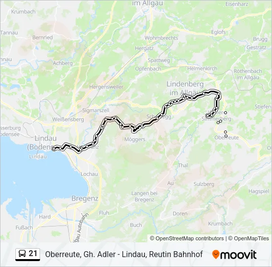 21 Bus Line Map