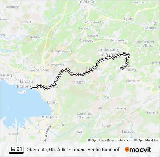 21 Bus Line Map