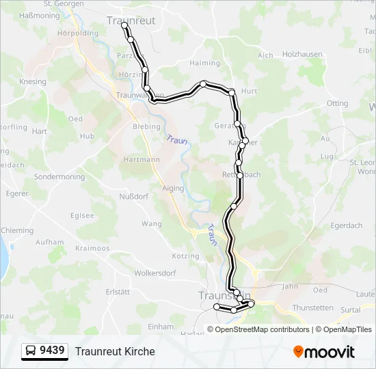 Автобус 9439: карта маршрута