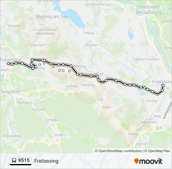 Автобус 9515: карта маршрута