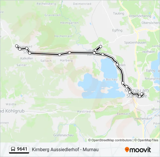 Автобус 9641: карта маршрута