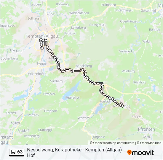 Автобус 63: карта маршрута
