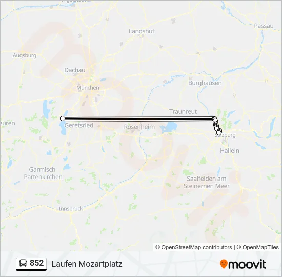Автобус 852: карта маршрута