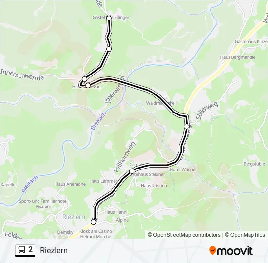 2 Bus Line Map