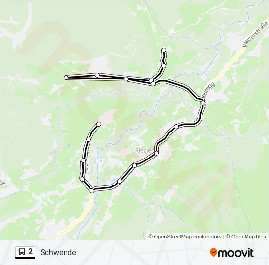 2 Bus Line Map