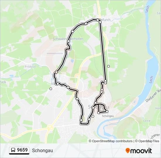 Автобус 9659: карта маршрута