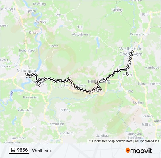 Автобус 9656: карта маршрута