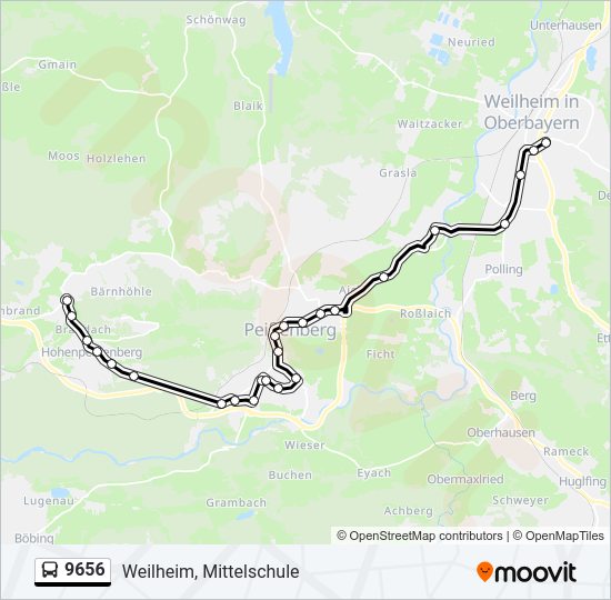 Автобус 9656: карта маршрута