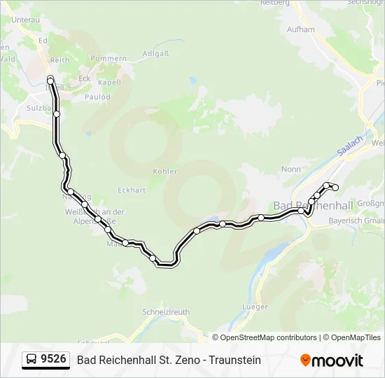 Автобус 9526: карта маршрута