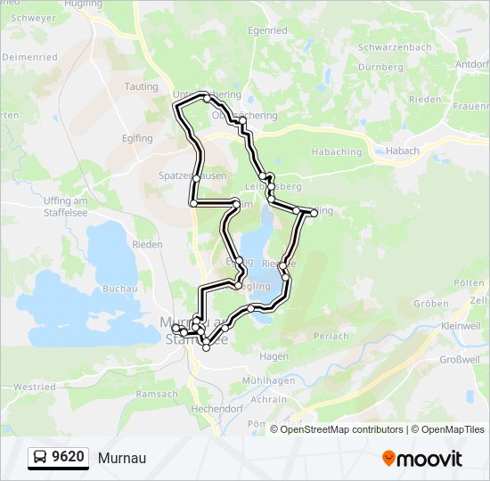 Автобус 9620: карта маршрута