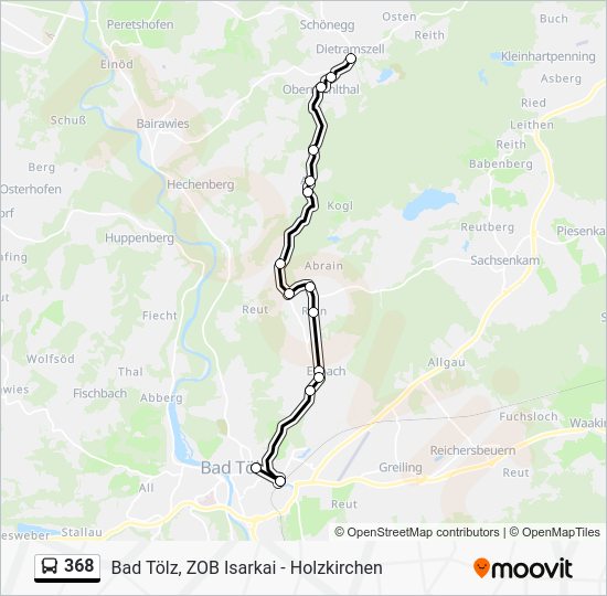 368 Route: Schedules, Stops & Maps - Bad Tölz, Schulzentrum (Updated)