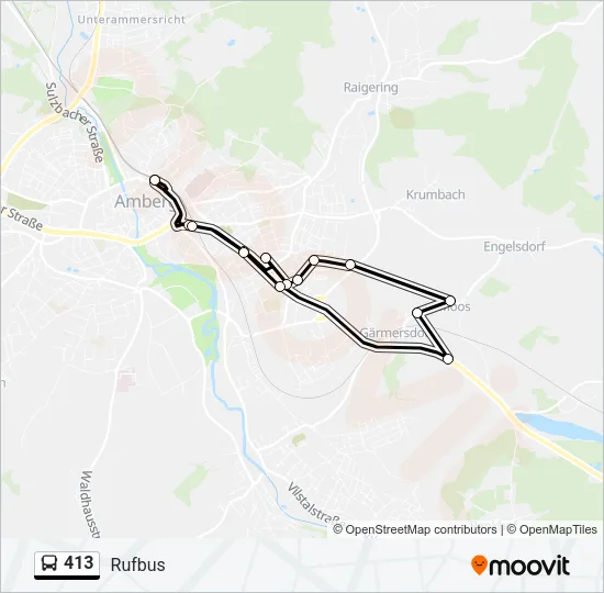413 Bus Line Map