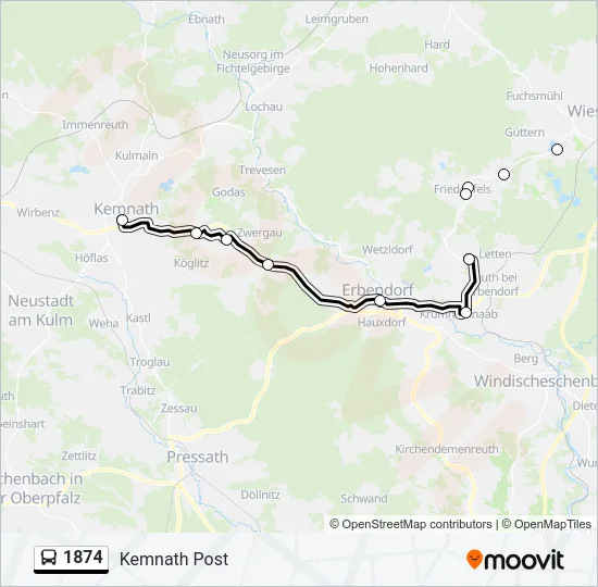 1874 Bus Line Map