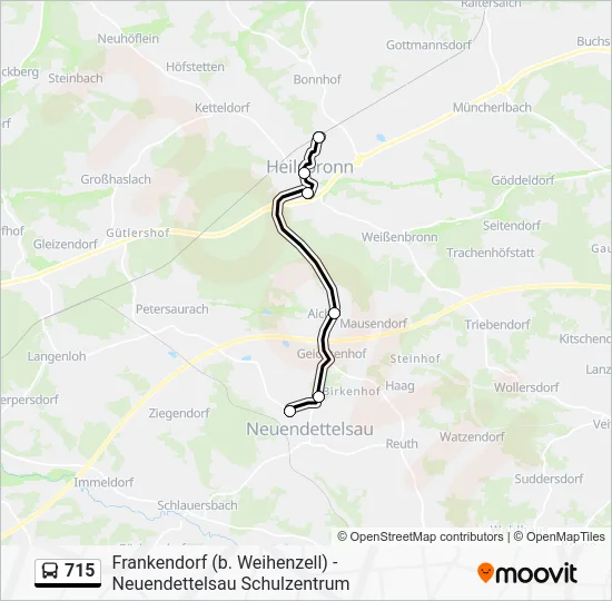 Автобус 715: карта маршрута