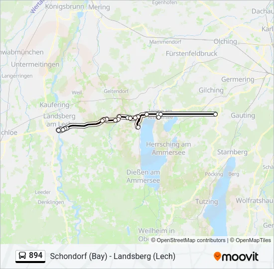 894 Bus Line Map