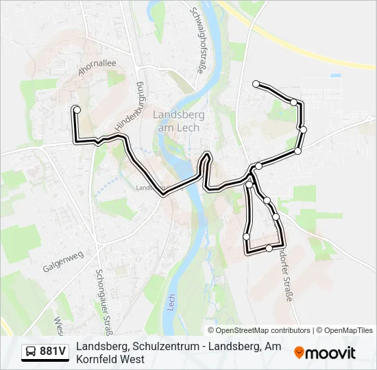 881V Bus Line Map