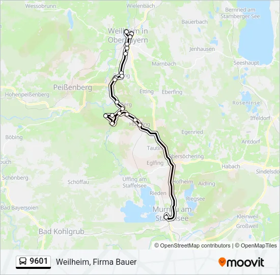 9601 Bus Line Map
