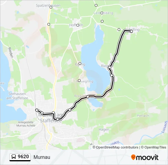 Автобус 9620: карта маршрута