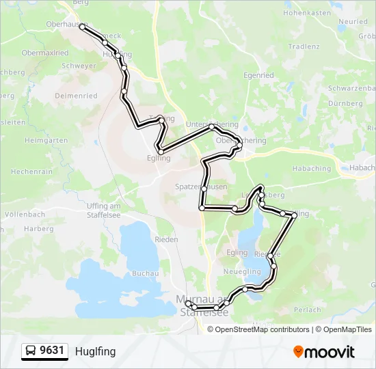 Автобус 9631: карта маршрута