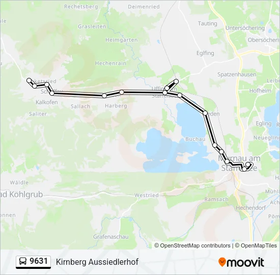 Автобус 9631: карта маршрута