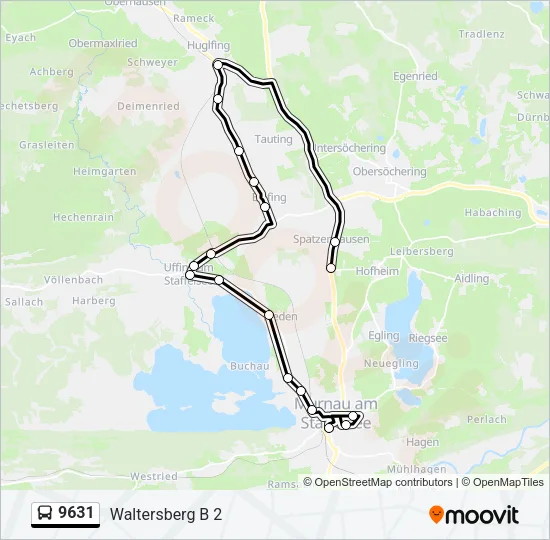 Автобус 9631: карта маршрута