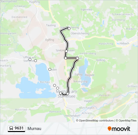 Автобус 9631: карта маршрута