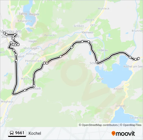 Автобус 9661: карта маршрута