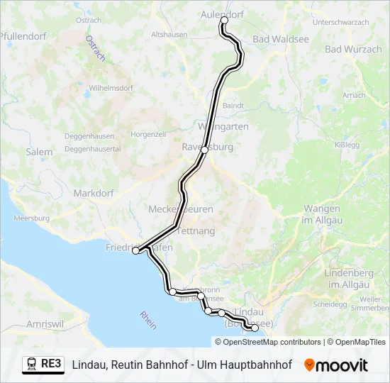 RE3 Train Line Map
