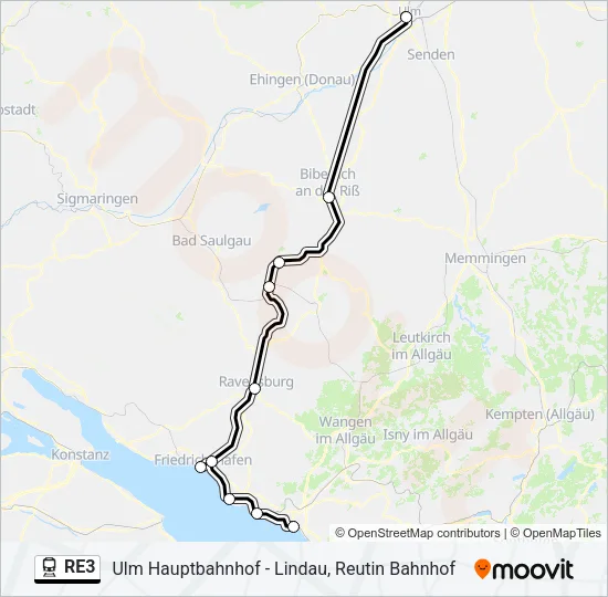 RE3 Train Line Map