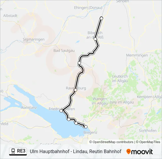 RE3 Train Line Map