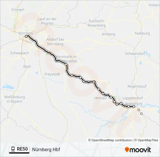 RE50 Train Line Map