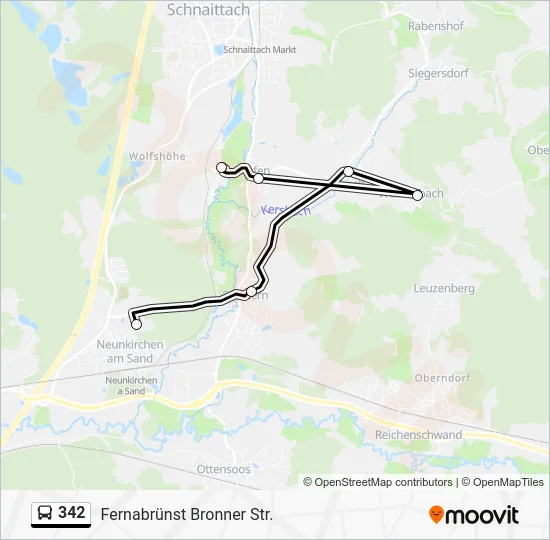 Автобус 342: карта маршрута