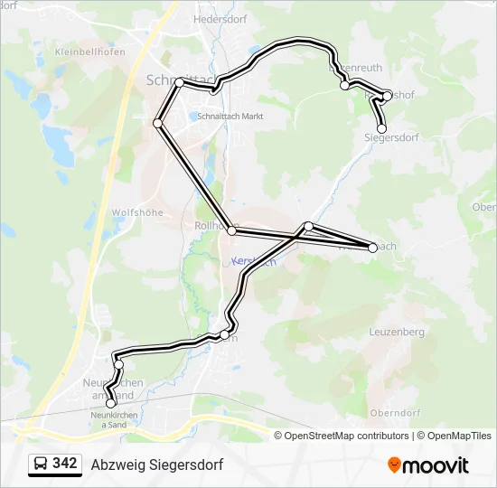 Автобус 342: карта маршрута